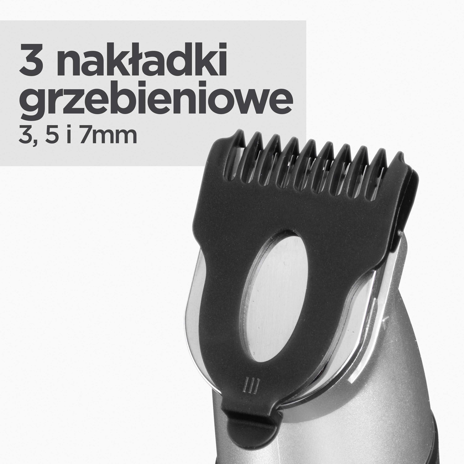 3 nakładki grzebieniowe 3, 5 i 7mm